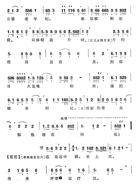 赵五娘吃糠秦腔戏曲谱_秦腔戏歌人面桃花曲谱(2)